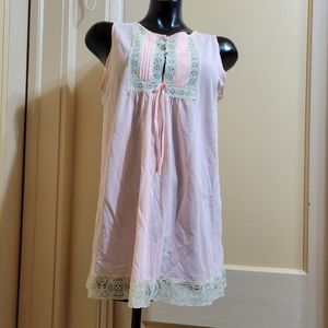 Vintage Miss Elaine Pink Baby Doll/Short Night Gown